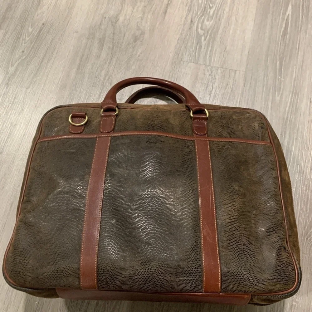 VINTAGE ORVIS BATTENKILL MESSENGER BRIEFCASE TRAVEL BAG BROWN LEATHER *RARE*